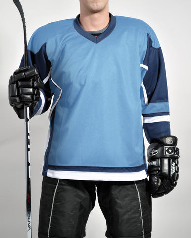 STADIUM Hockey Jersey - Powder Blue/Navy/White